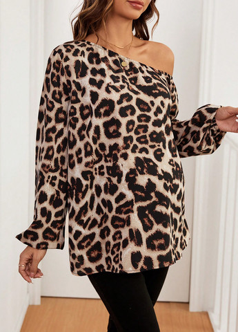 Коричнева блуза для вагітних SHEIN