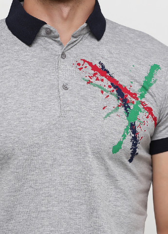 Серая футболка-поло для мужчин Golf с рисунком