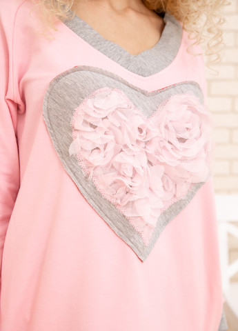 Розовое кэжуал платье оверсайз Ager сердечки