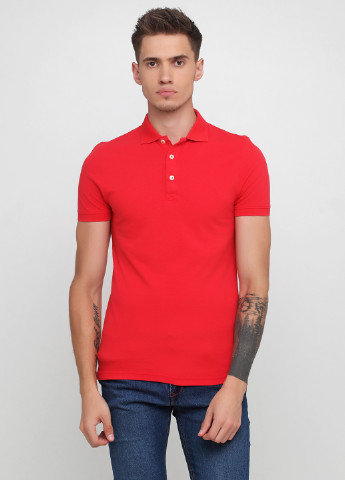 Красная футболка-поло для мужчин H&M однотонная