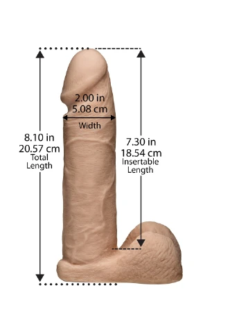 Фаллоимитатор Vac-U-Lock - 8 Inch ULTRASKYN Cock White, диаметр 5,1см Doc Johnson (254885477)