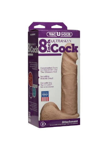 Фаллоимитатор Vac-U-Lock - 8 Inch ULTRASKYN Cock White, диаметр 5,1см Doc Johnson (254885477)