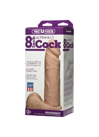 Фаллоимитатор Vac-U-Lock - 8 Inch ULTRASKYN Cock White, диаметр 5,1см Doc Johnson (254885477)