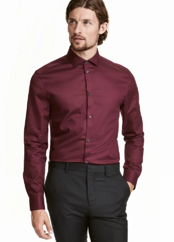 Бордовая рубашка H&M