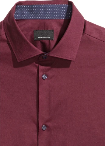 Бордовая рубашка H&M