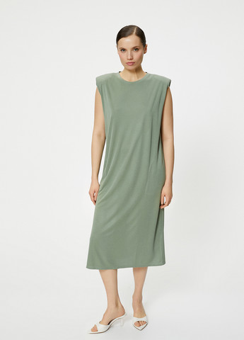 Серо-зеленое кэжуал платье KOTON однотонное