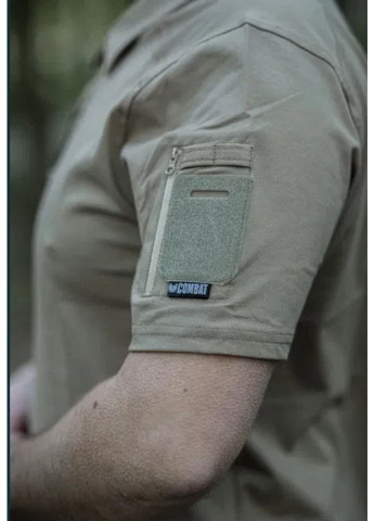 Светло-коричневая футболка мужская тактическая поло потоотводящая всу tactical m 48 р 6620 койот Combat