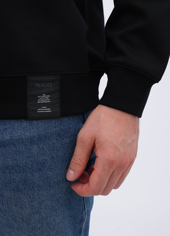 Чорний світшот Trend Collection напис нашивки (356776008)