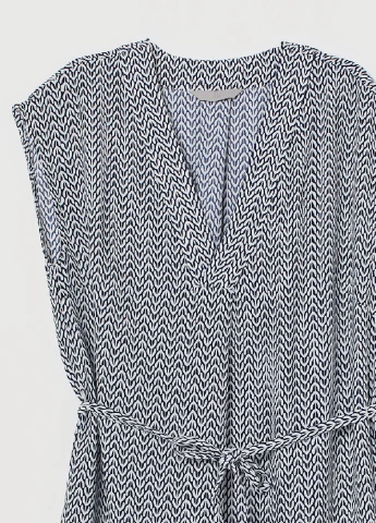 Темно-синя кежуал сукня H&M з орнаментом