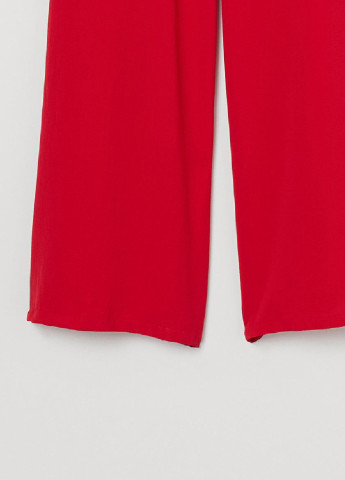 Комбінезон H&M комбінезон-брюки однотонний червоний кежуал поліестер, трикотаж
