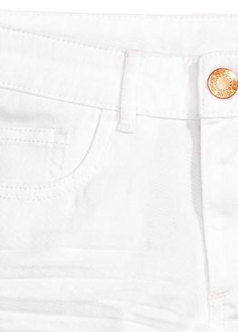 Шорты H&M однотонные белые джинсовые