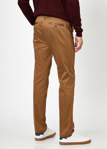 Светло-коричневые кэжуал демисезонные чиносы брюки KOTON