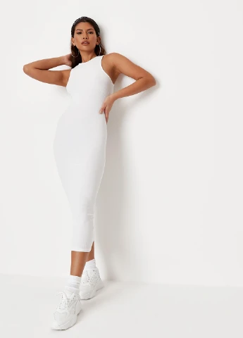 Белое кэжуал платье платье-майка Missguided однотонное