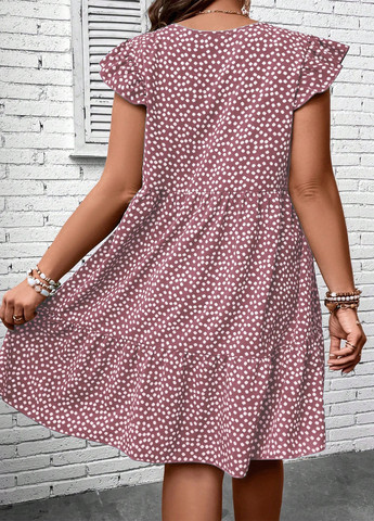 Рожево-лілова кежуал сукня а-силует SHEIN з квітковим принтом