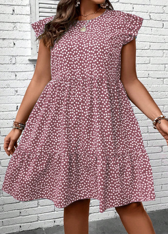 Рожево-лілова кежуал сукня а-силует SHEIN з квітковим принтом