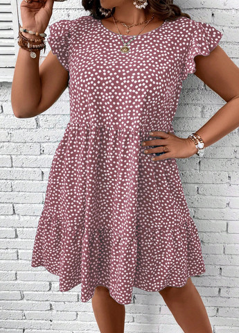 Рожево-лілова кежуал сукня а-силует SHEIN з квітковим принтом