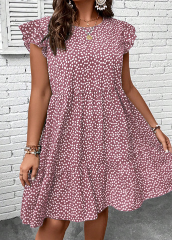 Рожево-лілова кежуал сукня а-силует SHEIN з квітковим принтом