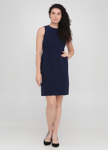 Синее коктейльное платье Ralph Lauren однотонное