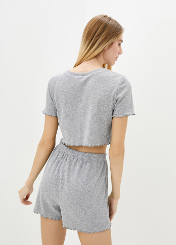 Серая всесезон пижама (топ, шорты) топ + шорты Kari Shop Atelier