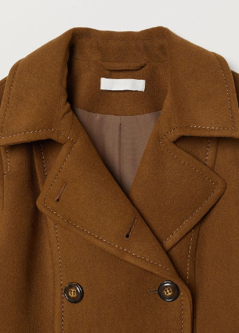 Коричневое демисезонное Пальто двубортное H&M