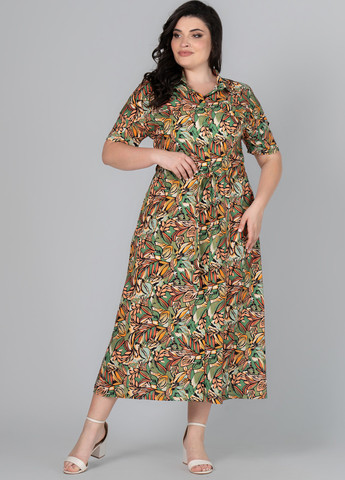 Комбінована кежуал сукня сорочка A'll Posa з абстрактним візерунком