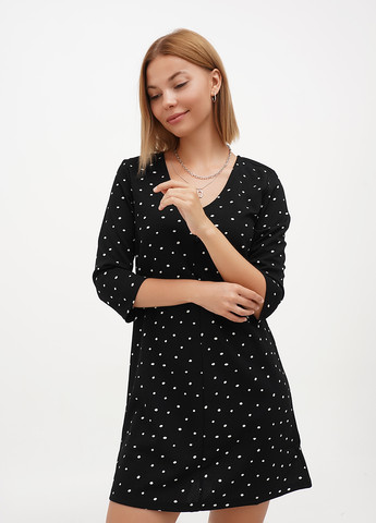 Черное кэжуал платье Terranova в горошек