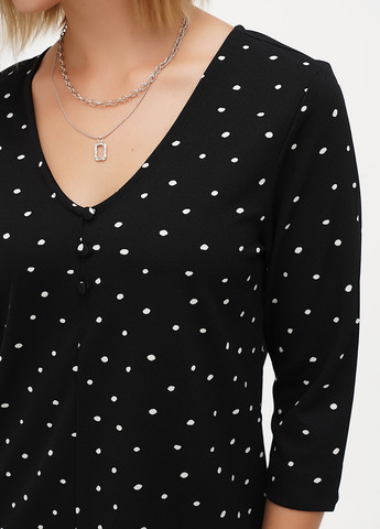 Черное кэжуал платье Terranova в горошек