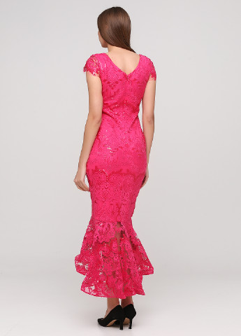 Розовое вечернее платье годе Goddiva однотонное