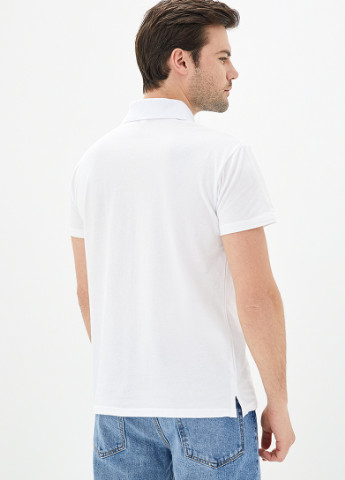 Белая футболка-поло мужское однотонное для мужчин Роза однотонная