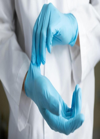 Перчатки нитриловые Blue текстурированные без пудры голубые L (3,6 г.) Medicom (254341240)