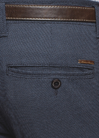 Темно-синие кэжуал демисезонные со средней талией брюки Oodji