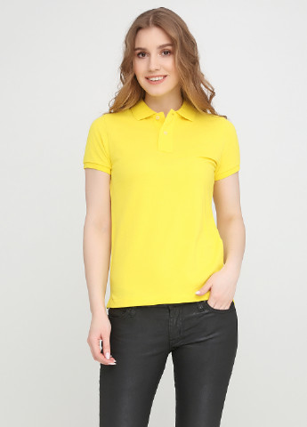 Женская желтая футболка поло Ralph Lauren однотонная