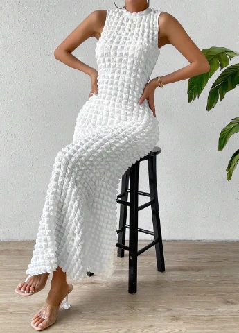 Білий коктейльна сукня силуетна SHEIN однотонна