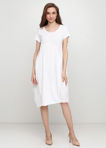 Белое кэжуал платье баллон Made in Italy однотонное