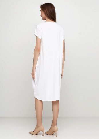 Белое кэжуал платье баллон Made in Italy однотонное