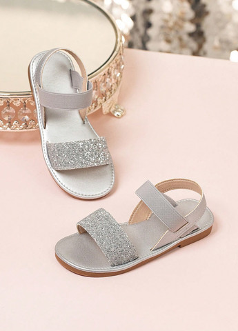 Серебряные кэжуал сандалии SHEIN на резинке