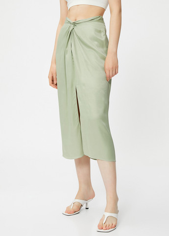 Фисташковая кэжуал однотонная юбка KOTON