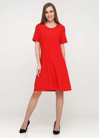 Красное кэжуал платье клеш Heine однотонное
