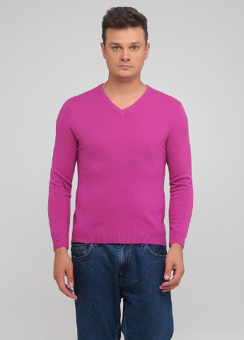 Фуксиновий (колору Фукія) демісезонний пуловер пуловер United Colors of Benetton