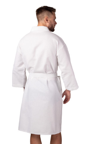 Вафельный халат Кимоно размер (46-48) М 100% хлопок белый (LS-0391) Luxyart (212022029)