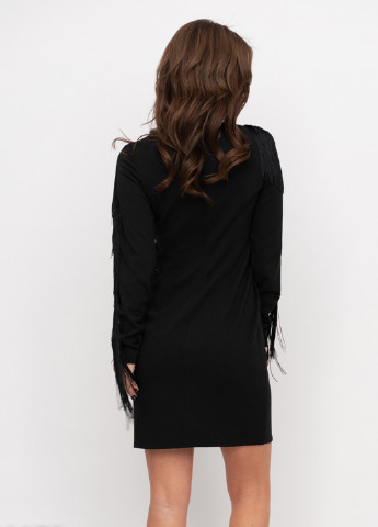 Черное коктейльное платье футляр ISSA PLUS однотонное