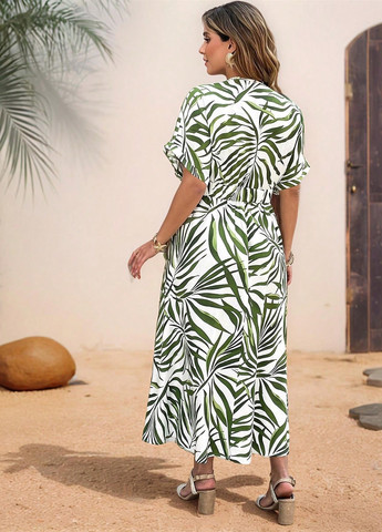 Білий кежуал сукня кльош SHEIN з малюнком