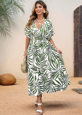 Білий кежуал сукня кльош SHEIN з малюнком