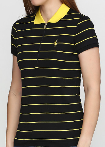 Черная женская футболка-футболка Ralph Lauren в полоску