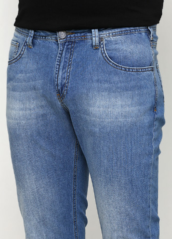 Темно-голубые демисезонные прямые джинсы Madoc Jeans