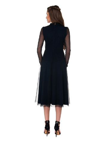 Темно-синее коктейльное платье Arefeva однотонное