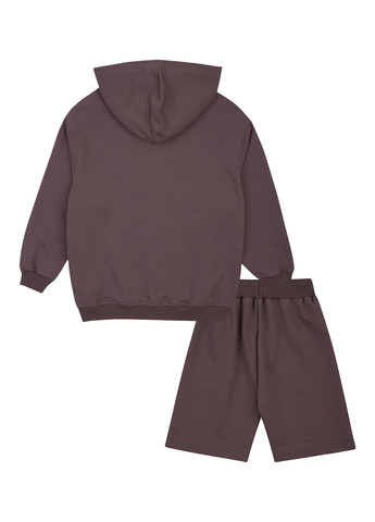Коричневый демисезонный комплект (толстовка, шорты) Garnamama
