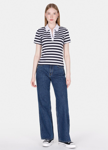 Цветная женская футболка-поло Colin's в полоску