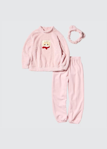Рожева зимня піжама (світшот, штани, пов'язка) Uniqlo