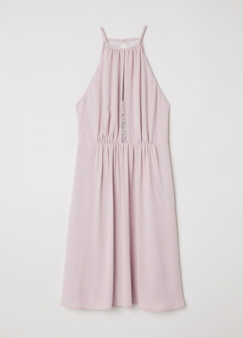 Світло-рожева кежуал сукня кльош, з відкритими плечима H&M однотонна